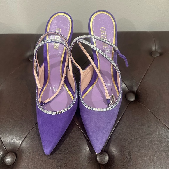 Purple Crystal-Strap Stiletto Heels - Picture 2 of 4